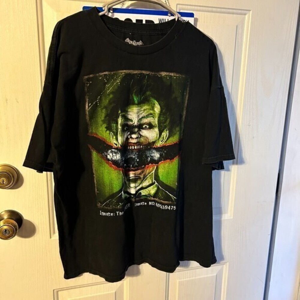 Batman Arkham Asylum Inmate The Joker T-Shirt‎ Black Men’s Size 2XL